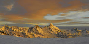 soleil couchant au Grand Combin altitude du sommet